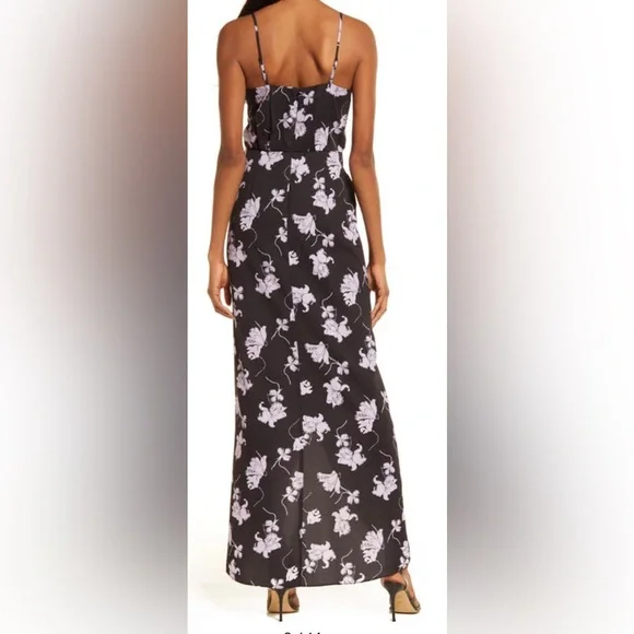 CHELSEA28 Black and Purple Faux Wrap Camisole Dress size XXS (00)NWT - Picture 3 of 14